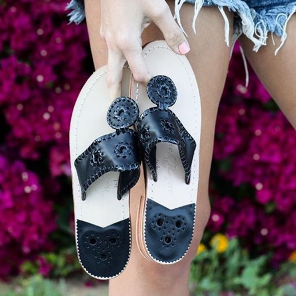 NEW JACK ROGERS Leather Flat Sandals - Picture 1 of 9